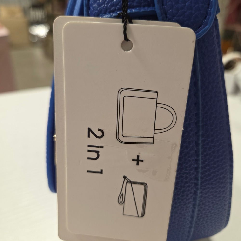 Blue Quilted Hobo Shoulder Bag and Wallet Set - Picture 6 of 8